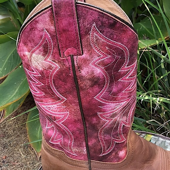 Shyanne Women’s Stryke Square Toe Brown & Pink Western Boots - Picture 3 of 16